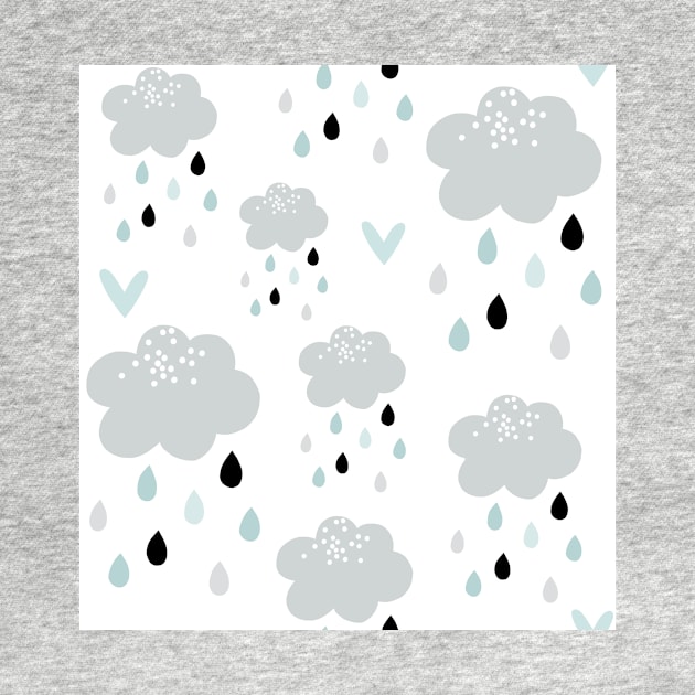 Scandi Rain Clouds - aqua by SugarPineDesign